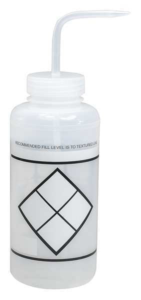 Wash Bottle, Std Spout, 32oz, Write-On, PK6