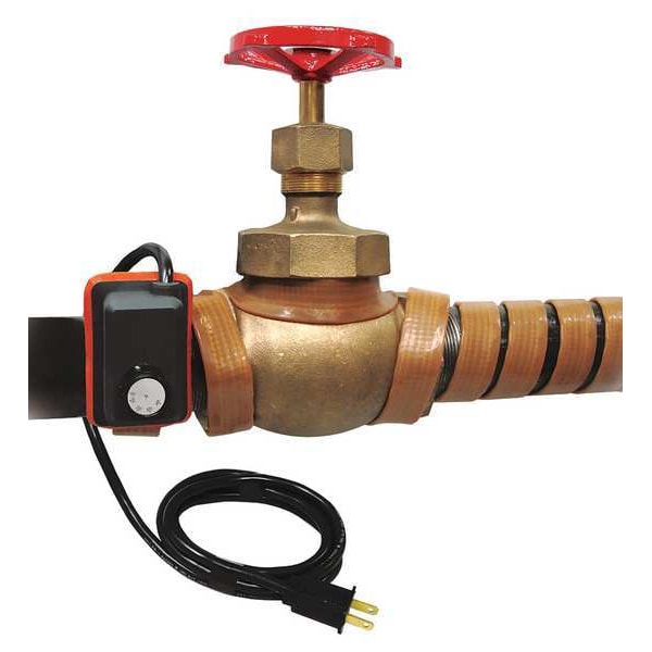 Heating Tape, Adjustable Thermostat Control, 240VAC, 864W, 2