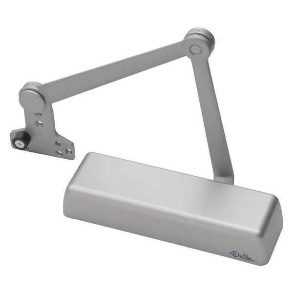 Manual Hydraulic Norton 410 Door Closer Heavy Duty Interior and Exterior, Silver