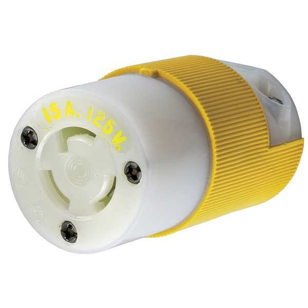 15A Locking Plug 2P 3W 125VAC L5-15P YL