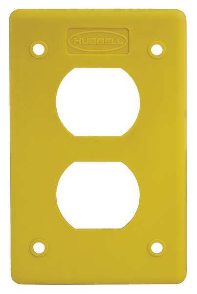 Duplex Cover Plate, Number of Gangs: 1 Thermoplastic, Yellow