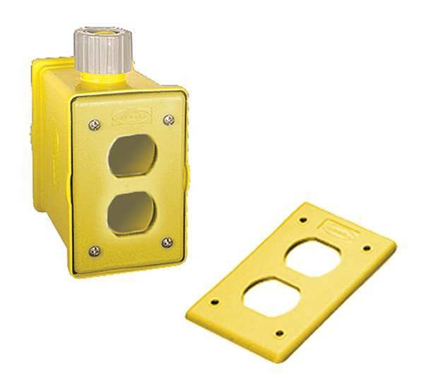 Portable Outlet Box, 1Gang, 1Inlet, Valox