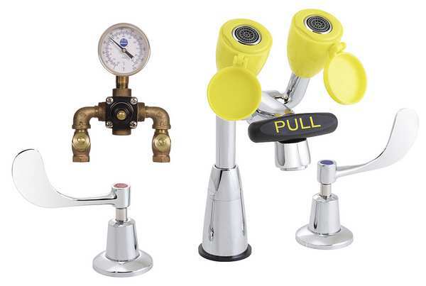 Deck Mounted Eyewash/Faucet Combination No Bowl