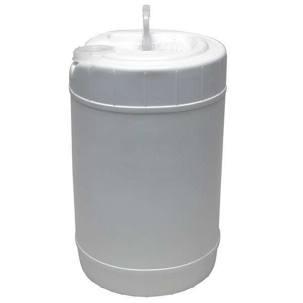 Pail, Screw Top, Round, 6 gal, PE, White