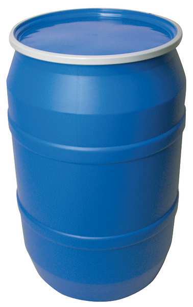 Open Head Transport Drum, Polyethylene, 55 gal, Unlined, Blue