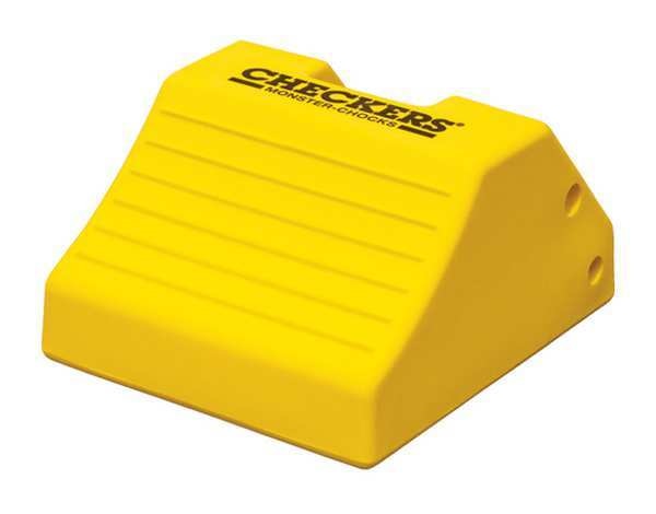 Wheel Chock, 10 In H, Urethane, Yellow