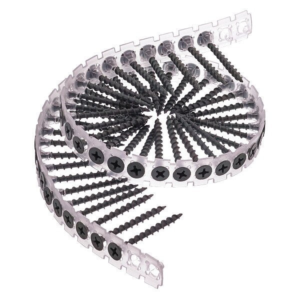 Drywall Screw, #6 x 1-5/8 in, Steel, Flat Head Phillips Drive, 1000 PK