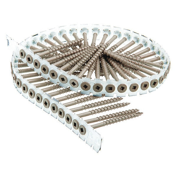 Deck Screw, #8 x 2-5/16 in, Steel, Flat Head, Square Drive, 800 PK