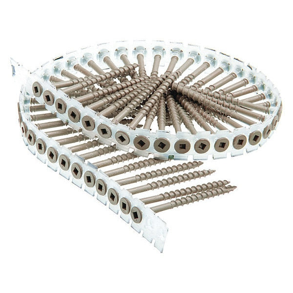 Deck Screw, #8 x 2-13/16 in, Steel, Flat Head, Square Drive, 800 PK