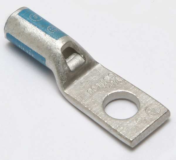 One Hole Lug Compression Connector, 6 AWG, Hole Center to End: 0.41 in