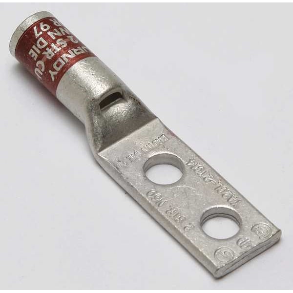 Two Hole Lug Compression Connector, 2 AWG