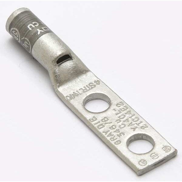 Two Hole Lug Compression Connector, 4 AWG