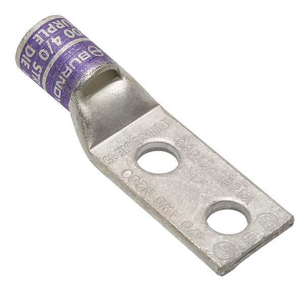 Two Hole Lug Compress Connector, 4/0 AWG