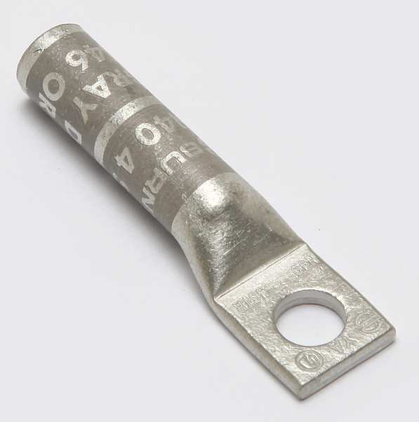 One Hole Lug Compression Connector, 4 AWG, Length: 1.87 in