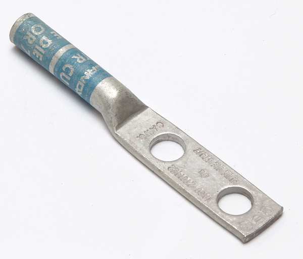 Two Hole Lug Compression Connector, 6 AWG, Length: 2.78 in