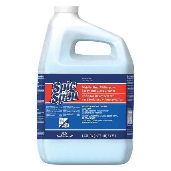 Liquid Glass Cleaner, 1 gal., Clear, Blue, Unscented, Jug