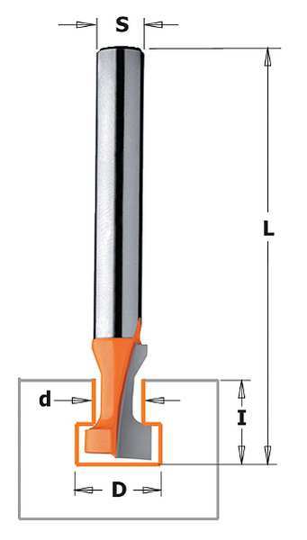 Keyhole Router Bit, HWM, 3/8 in