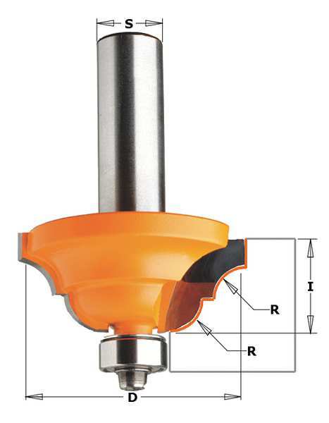 Roman Ogee Router Bit, HW, 1-5/16 in