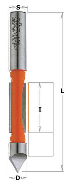 Panel Pilot Router Bit, HW, 3/8 in