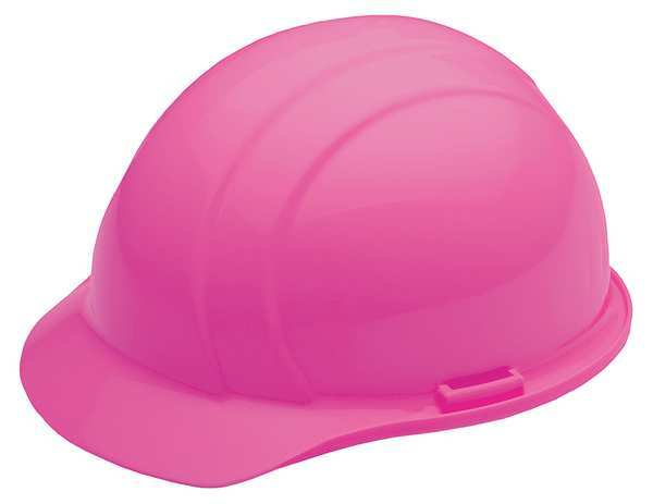 Front Brim Hard Hat, Type 1, Class E, Ratchet (4-Point), Hi-Vis Pink