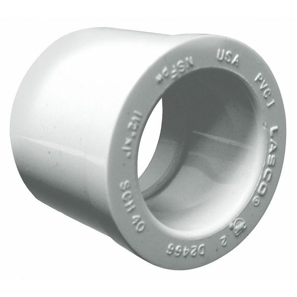 PVC Reducing Bushing, Spigot x Socket, 2 in x 1 1/2 in Pipe Size