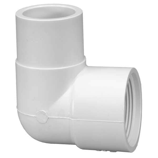 PVC Street Elbow, 90 Degrees, Spigot x FNPT, 3/4 in Pipe Size