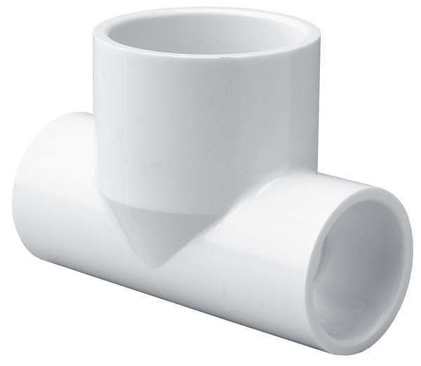 PVC Reducer Tee, Socket x Socket x Socket, 1 1/2 in x 1 1/2 in x 2 in Pipe Size