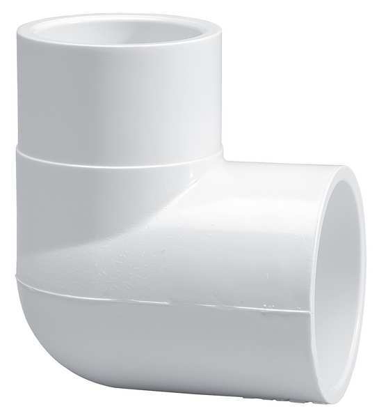 PVC Street Elbow, 90 Degrees, Slip x Slip/Spigot, 2 in x 1 1/2 in Pipe Size