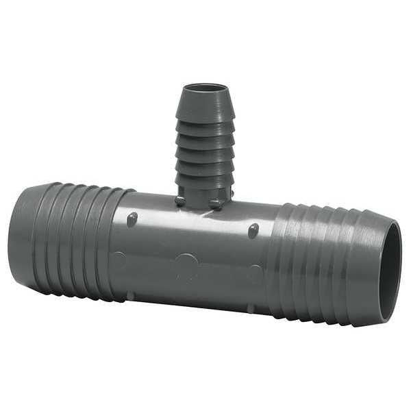 PVC Reducing Tee, Insert, 1 in x 1 in x 3/4 in Pipe Size