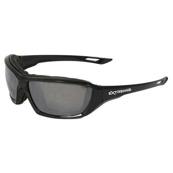 Safety Glasses, Wraparound Silver Mirror AF Polycarbonate Lens, Anti-Fog