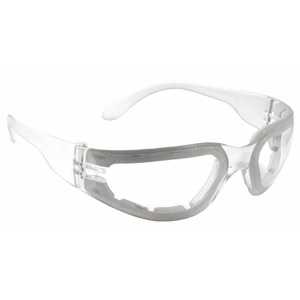 Safety Glasses, Wraparound Clear Polycarbonate Lens, Anti-Fog