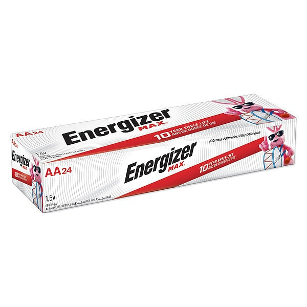 Energizer Max AA Alkaline Battery, 1.5V DC, 24 Pack