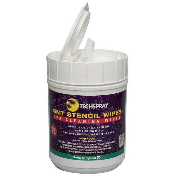 IPA Cleaning Wipes, Flip Top Tub, PK100