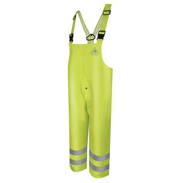 Arc Flash Rain Bib Overall, L, High Visibility Yllw