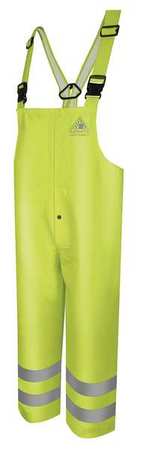 Arc Flash Rain Bib Overall, 6XL, High Visibility Yellow