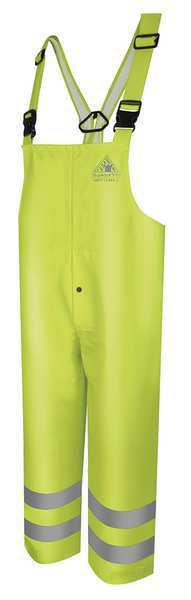 Arc Flash Rain Bib Overall, 4XL, High Visibility Yellow