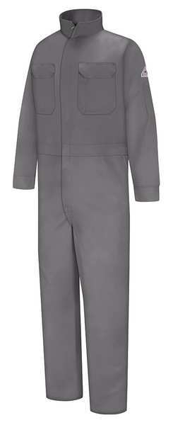 Flame Resistant Coverall, Gray, 100% Cotton, 44