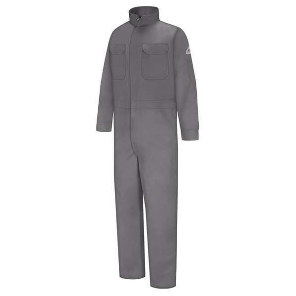 Flame Resistant Coverall, Gray, 100% Cotton, 52