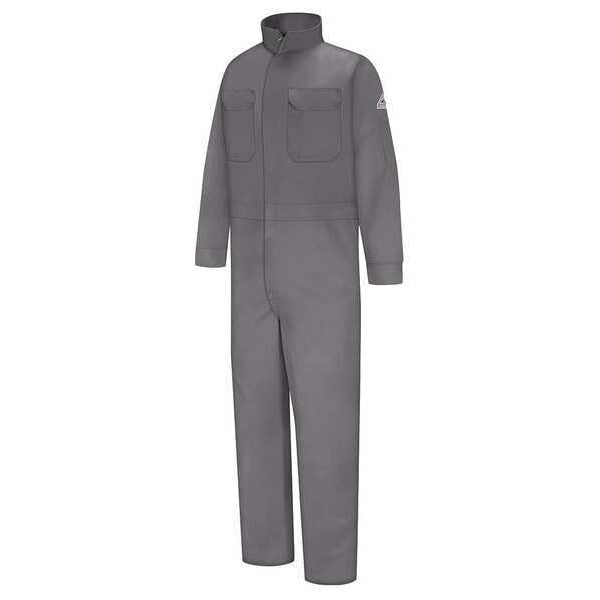 Flame Resistant Coverall, Gray, 100% Cotton, 48