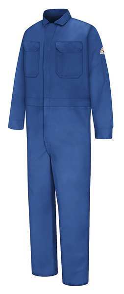 Flame Resistant Coverall, Blue, 100% Cotton