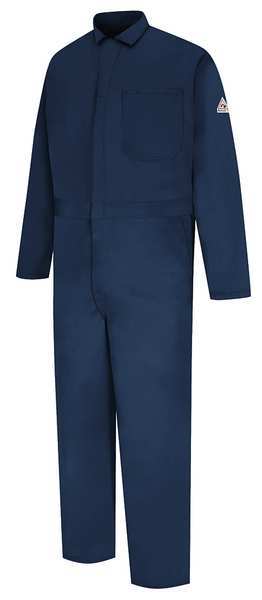 Flame Resistant Coverall, Navy, 100% Cotton, 54