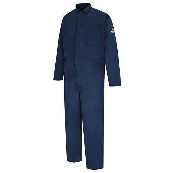 Flame Resistant Coverall, Navy, 100% Cotton, 56