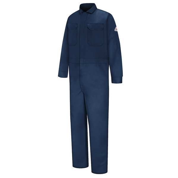 Flame Resistant Coverall, Navy, 100% Cotton, 40