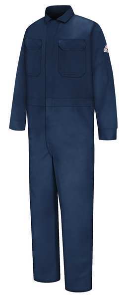 Flame Resistant Coverall, Navy, 100% Cotton, 52