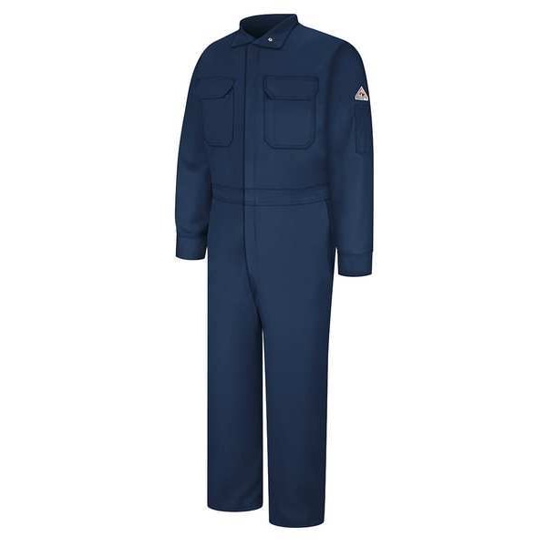 Flame Resistant Coverall, Navy, Cotton/Nylon, 58