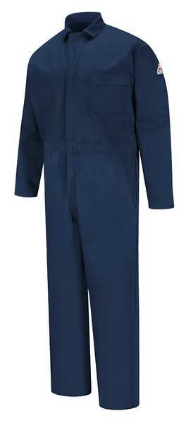 Flame Resistant Coverall, Navy, 100% Cotton, L
