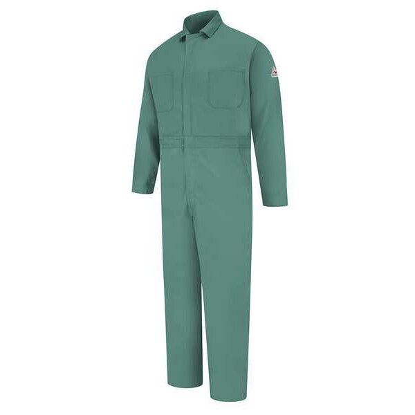 Flame Resistant Coverall, Light Green, 100% Cotton, 2XL
