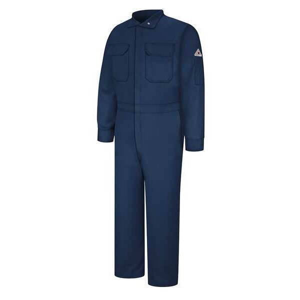 Flame Resistant Coverall, Navy, Cotton/Nylon, 58