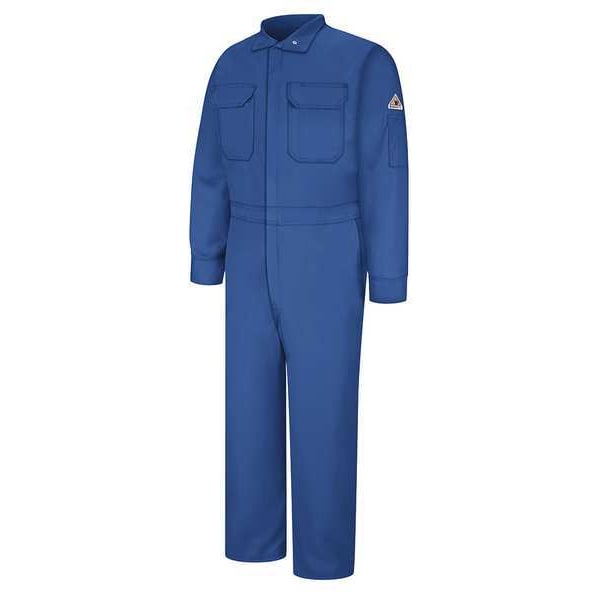 Flame Resistant Coverall, Blue, Cotton/Nylon, 50