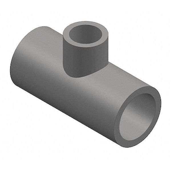 PVC Reducing Tee, Socket x Socket x Socket, 1 1/2 in x 1 1/2 in x 1/2 in Pipe Size